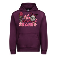 Mauve Wine Valentine Babe Valentine's Day Skull Urban Hoodie - FaDigitalArtStudio