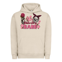 Pigment French Oak Valentine Babe Valentine's Day Skull Urban Hoodie - FaDigitalArtStudio