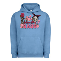 Pigment Pebble Blue Valentine Babe Valentine's Day Skull Urban Hoodie - FaDigitalArtStudio