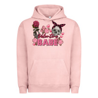 Pigment Salmon Valentine Babe Valentine's Day Skull Urban Hoodie - FaDigitalArtStudio