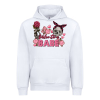White Valentine Babe Valentine's Day Skull Urban Hoodie - FaDigitalArtStudio