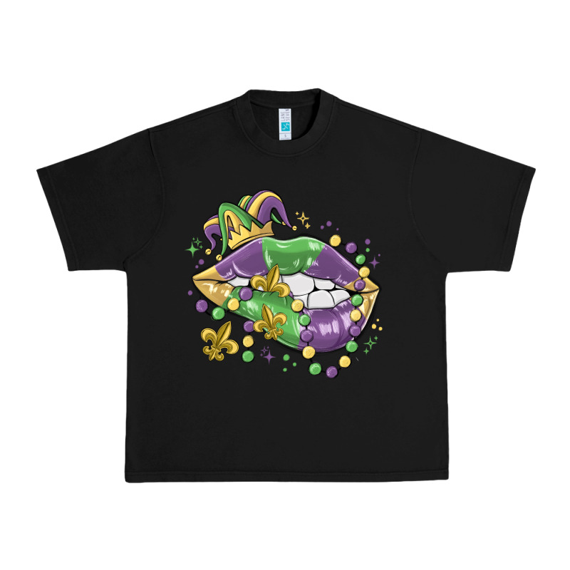 Mardi Gras Lips Urban Heavy Tee by MaliasSmallBusiness | Teevron