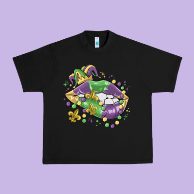 Mardi Gras Lips Urban Heavy Tee Designed By Maliassmallbusiness