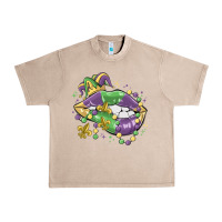 French Oak mardi gras lips Urban Heavy Tee - MaliasSmallBusiness
