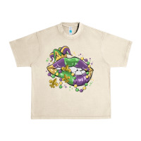 Sandshell mardi gras lips Urban Heavy Tee - MaliasSmallBusiness