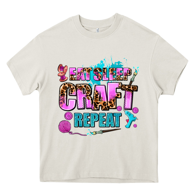 Eat Sleep Craft Repeat Heavy Core Tee by AdoDesignShop | Teevron