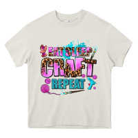 Cream eat sleep craft repeat Heavy Core Tee - AdoDesignShop