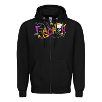 Black mardi gras teacher Zipper Hoodie - texasbilliewilder