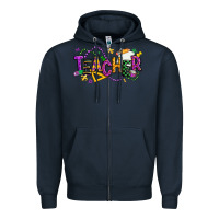 Navy mardi gras teacher Zipper Hoodie - texasbilliewilder