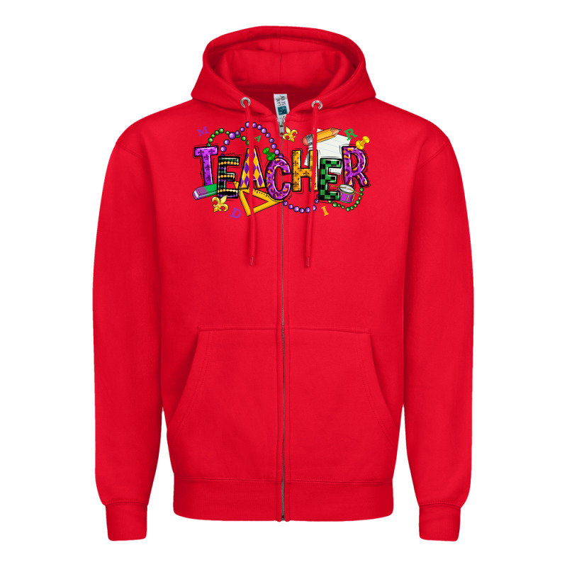 Mardi Gras Teacher Zipper Hoodie by texasbilliewilder | Teevron