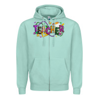 Seafoam mardi gras teacher Zipper Hoodie - texasbilliewilder