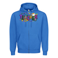 True Royal mardi gras teacher Zipper Hoodie - texasbilliewilder