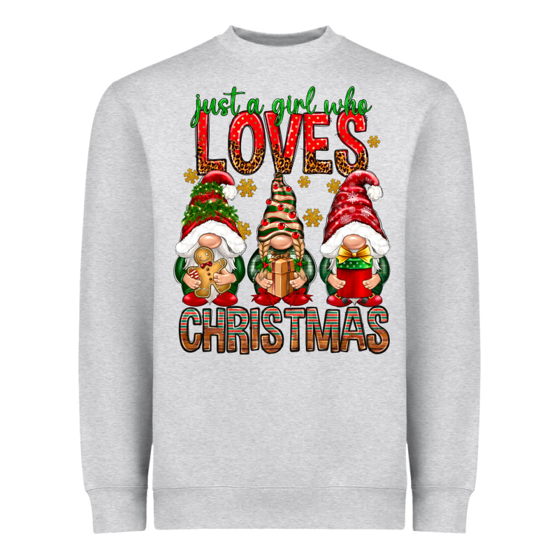 Just A Girl Who Loves Christmas Heavyweight Sweatshirt by NancyCooperArtShop | Teevron