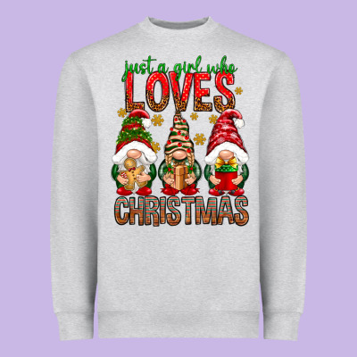 Just A Girl Who Loves Christmas Heavyweight Sweatshirt Designed By Nancycooperartshop