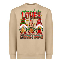 Mushroom Just a girl who loves Christmas Heavyweight Sweatshirt - NancyCooperArtShop