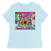 Baby Blue auntie like a mom Ladies Tee - JahusDesignShop