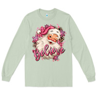 Matcha believe pink christmas santa claus Long Sleeve Tee - MaliasSmallBusiness