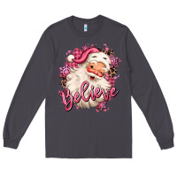 Smoke believe pink christmas santa claus Long Sleeve Tee - MaliasSmallBusiness