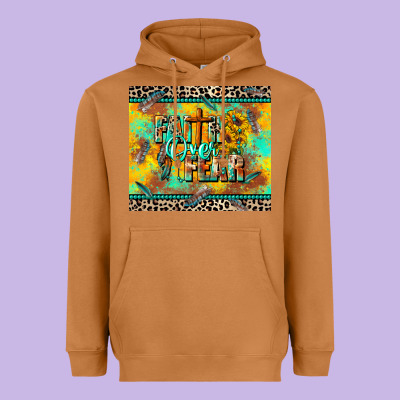 Faith Over Fear Heavyweight Hoodie Designed By Cowgirlartshop