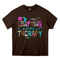 Chocolate Brown crafting is my therapy Heavy Core Tee - AdoDesignShop