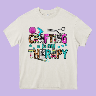 Crafting Is My Therapy Heavy Core Tee Designed By Adodesignshop