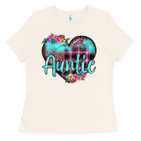 Bone auntie leopard turquoise heart Ladies Tee - JahusDesignShop
