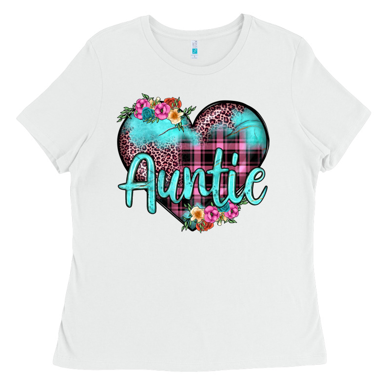 Auntie Leopard Turquoise Heart Ladies Tee by JahusDesignShop | Teevron