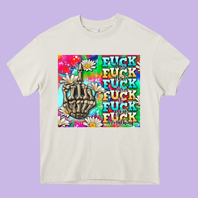Fuck Everything Skeletons Heavy Core Tee Designed By Adodesignshop