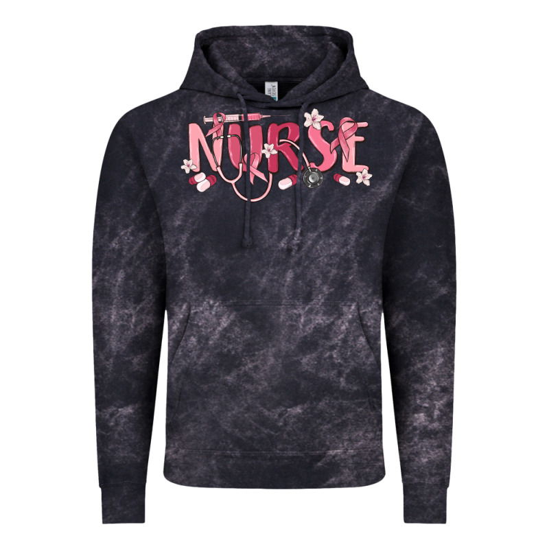 Nurse Breast Cancer Awareness Vintage Hoodie by MaliasSmallBusiness | Teevron