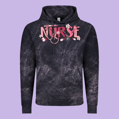 Nurse Breast Cancer Awareness Vintage Hoodie Designed By Maliassmallbusiness