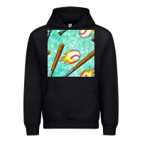 Black baseball bat with thunders seamless pattern Urban Hoodie - BundleAndBundleShop