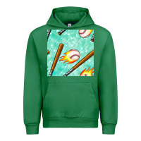 Emerald baseball bat with thunders seamless pattern Urban Hoodie - BundleAndBundleShop