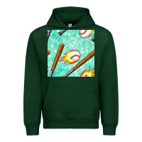 Forest Green baseball bat with thunders seamless pattern Urban Hoodie - BundleAndBundleShop