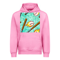 Fuchsia Pink baseball bat with thunders seamless pattern Urban Hoodie - BundleAndBundleShop