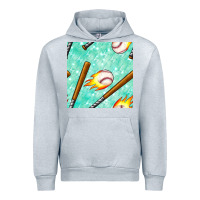 Heather Grey baseball bat with thunders seamless pattern Urban Hoodie - BundleAndBundleShop