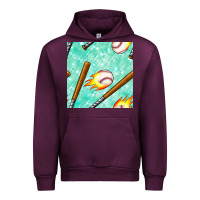 Mauve Wine baseball bat with thunders seamless pattern Urban Hoodie - BundleAndBundleShop