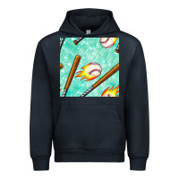 Navy baseball bat with thunders seamless pattern Urban Hoodie - BundleAndBundleShop