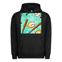 Pigment Black baseball bat with thunders seamless pattern Urban Hoodie - BundleAndBundleShop