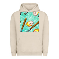 Pigment French Oak baseball bat with thunders seamless pattern Urban Hoodie - BundleAndBundleShop