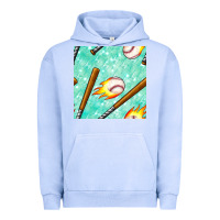 Baseball Bat With Thunders Seamless Pattern Urban Hoodie | Teevron