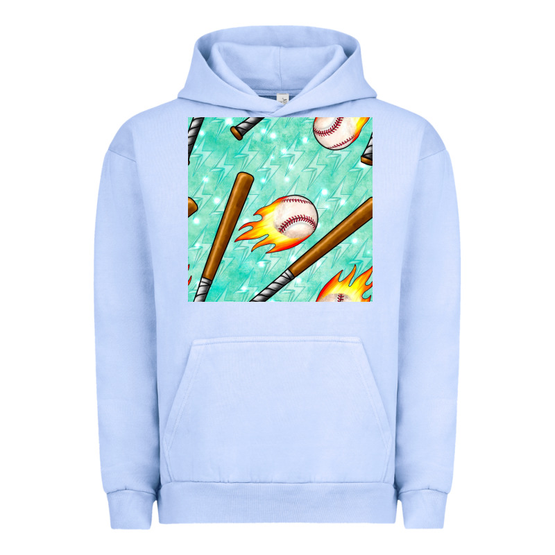 Baseball Bat With Thunders Seamless Pattern Urban Hoodie by BundleAndBundleShop | Teevron