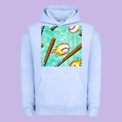 Baseball Bat With Thunders Seamless Pattern Urban Hoodie Designed By Bundleandbundleshop