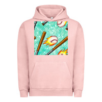 Pigment Salmon baseball bat with thunders seamless pattern Urban Hoodie - BundleAndBundleShop