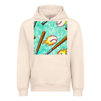 Sandshell baseball bat with thunders seamless pattern Urban Hoodie - BundleAndBundleShop