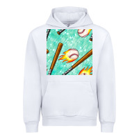 White baseball bat with thunders seamless pattern Urban Hoodie - BundleAndBundleShop