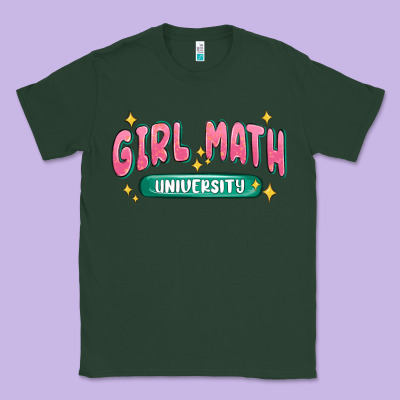 Girl Math University Classic Tee Designed By Maliassmallbusiness