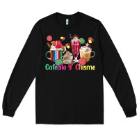 Black cafecito y chisme coffee cups Long Sleeve Tee - MaliasSmallBusiness