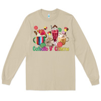 Mushroom cafecito y chisme coffee cups Long Sleeve Tee - MaliasSmallBusiness