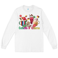 White cafecito y chisme coffee cups Long Sleeve Tee - MaliasSmallBusiness