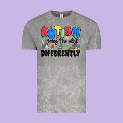Autism Seeing The World Differently Vintage Tee Designed By Maliassmallbusiness